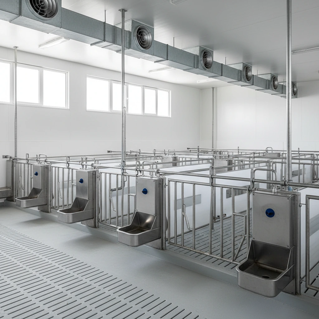 Modern hygienic piggery and commercial pork production