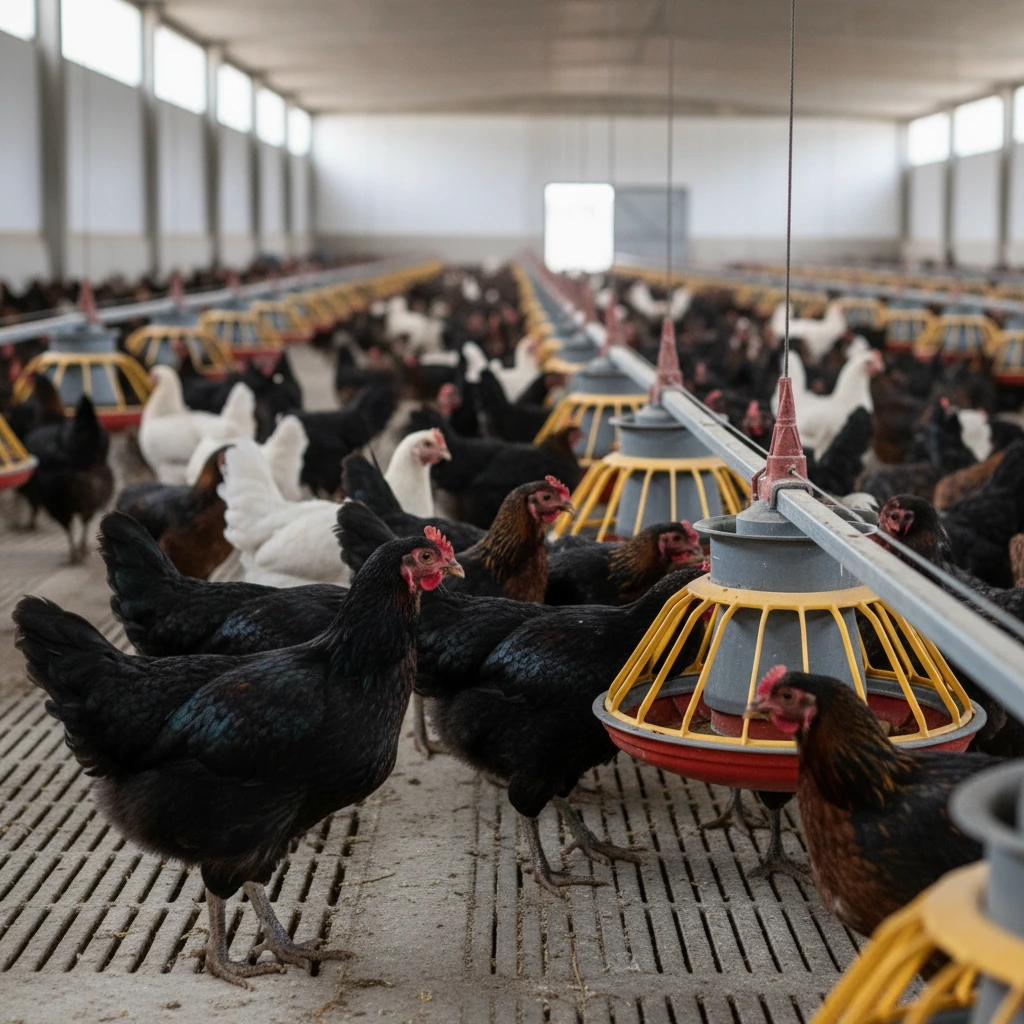 Commercial Kuroiler poultry and layer hen flocks