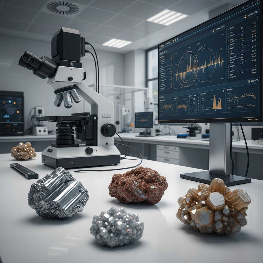 Critical rare earth mineral samples and geological assaying