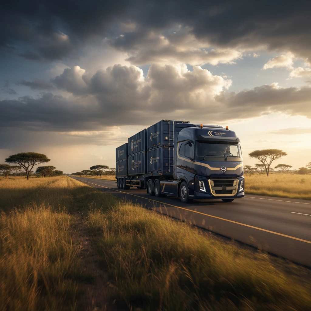 Cross-border transit freight trucking across East African corridors